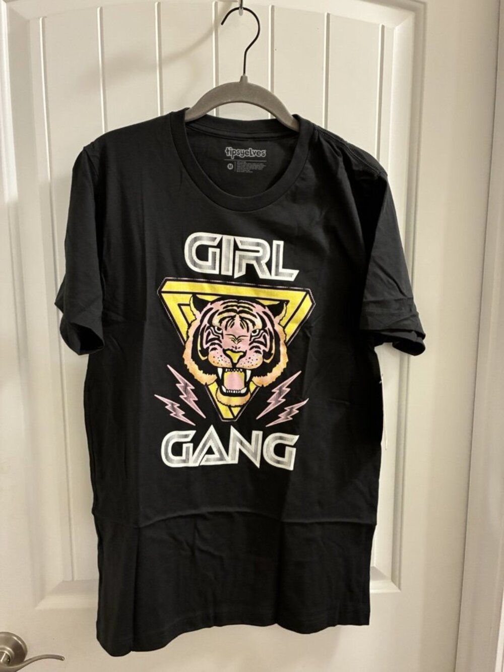Tipsy Elves Girl Gang Tee In Dark Grey Size Large 20.5”